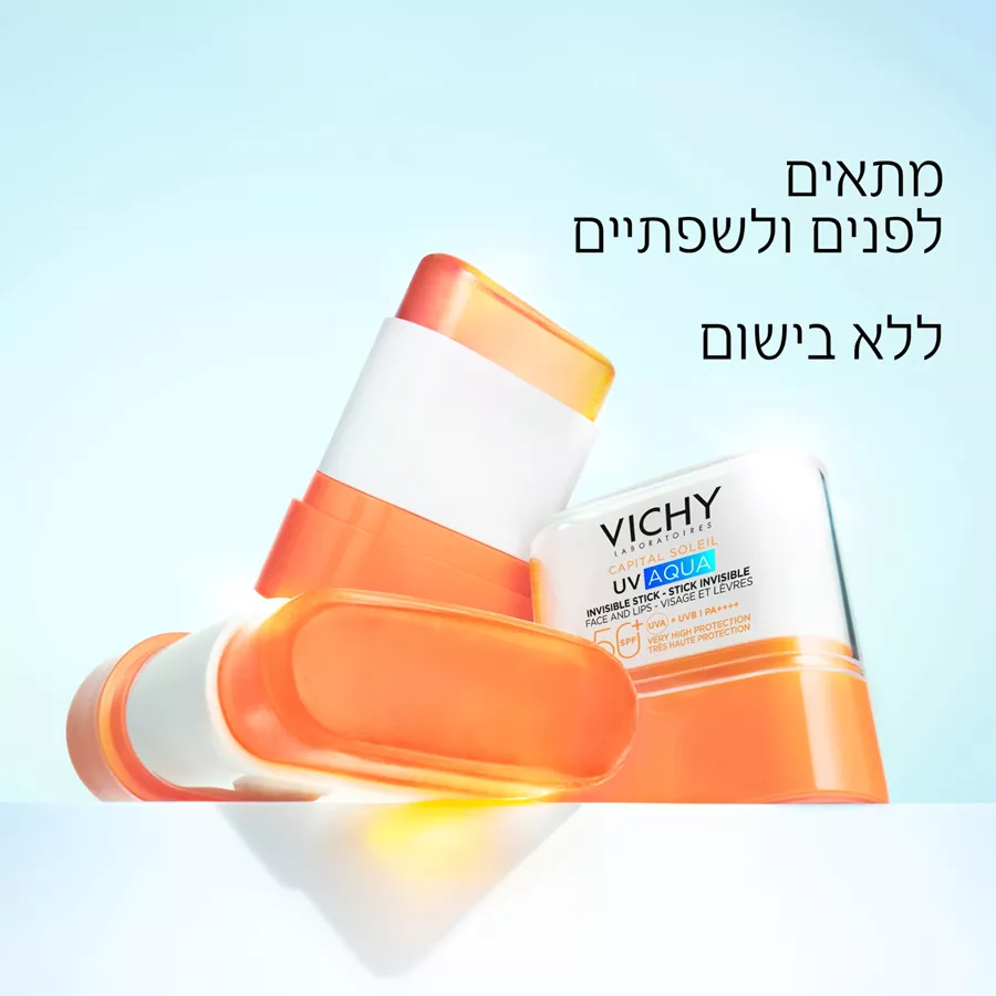 וישי קפיטל סוליי סטיק שקוף להגנה גבוהה מאוד מהשמש מתאים לפנים ולשפתיים 10 מ