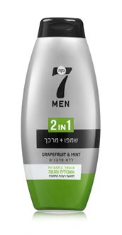 נקה 7 לגבר שמפו + מרכך 2 ב- 1 סופר מדיקה