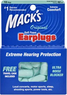 מאקס אטמי אוזניים ספוג 10 זוגות במארז / MACK'S סופר מדיקה