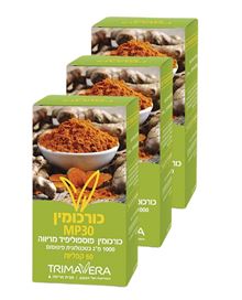 כורכומין מיקס אמ פי 30 (3אריזות=) 180 כמוסות Curcumin MP 30 סופר מדיקה