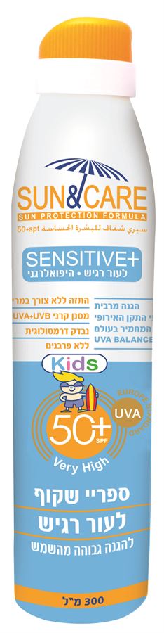 סאן & קר ספריי להגנה גבוהה מהשמש סנסיטיב עור רגיש לילדים 300 מ