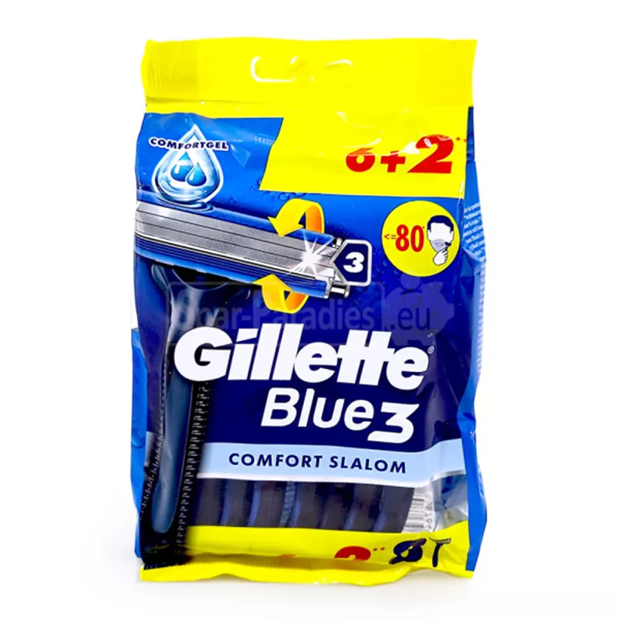 ג'ילט בלו 3 קומפורט סלאלום סכיני גילח 8 יחידות / GILLETTE