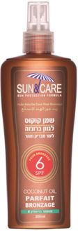 סאן & קר שמן קוקוס לגוון ברונזה 200 מ"ל 6 SPF סופר מדיקה