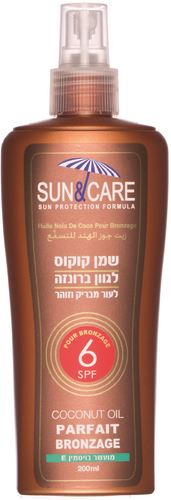 סאן & קר שמן קוקוס לגוון ברונזה 200 מ