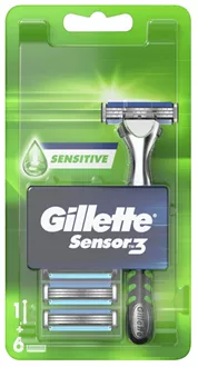 ג'ילט סנסר 3 סנסיטיב מכשיר + 6 סכינים / GILLETTE SENSOR 3 סופר מדיקה