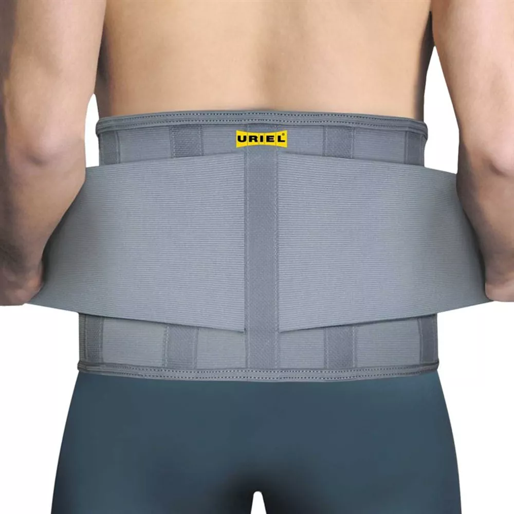 אוריאל 078G חגורת גב אפורה עם סגירה כפולה URIEL 2extra large