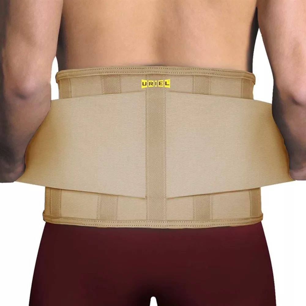 אוריאל 078C חגורת גב בז' עם סגירה כפולה URIEL extra large