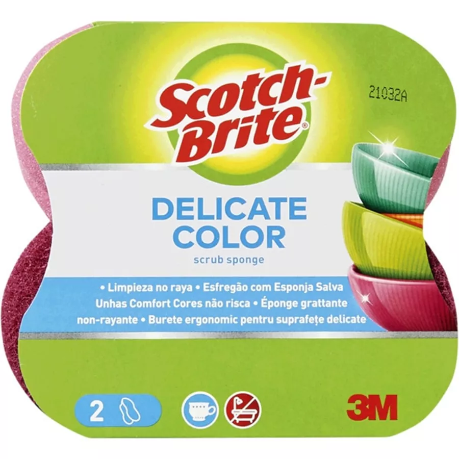 סקוטש ברייט ספוג למשטח עדין 2 יחידות במארז / SCOTCH BRITE