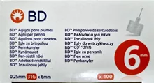 בי די מחטי עט 100 יחידות 31G*6MM סופר מדיקה