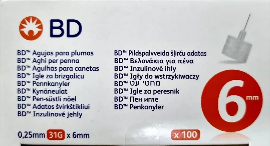 בי די מחטי עט 100 יחידות 31G*6MM