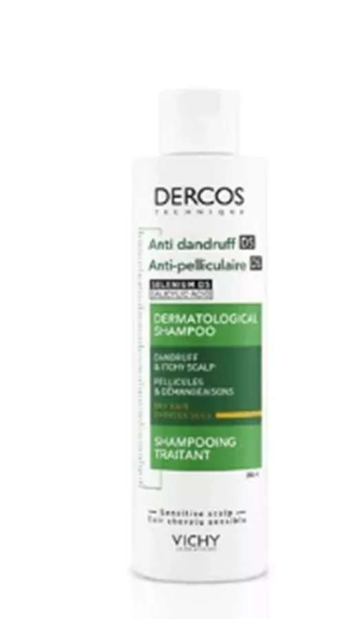 וישי דרקוס  שמפו נגד קשקשים לשיער יבש Anti-Dandruff Shampoo Dry Hair 200ml DERCOS VICHY