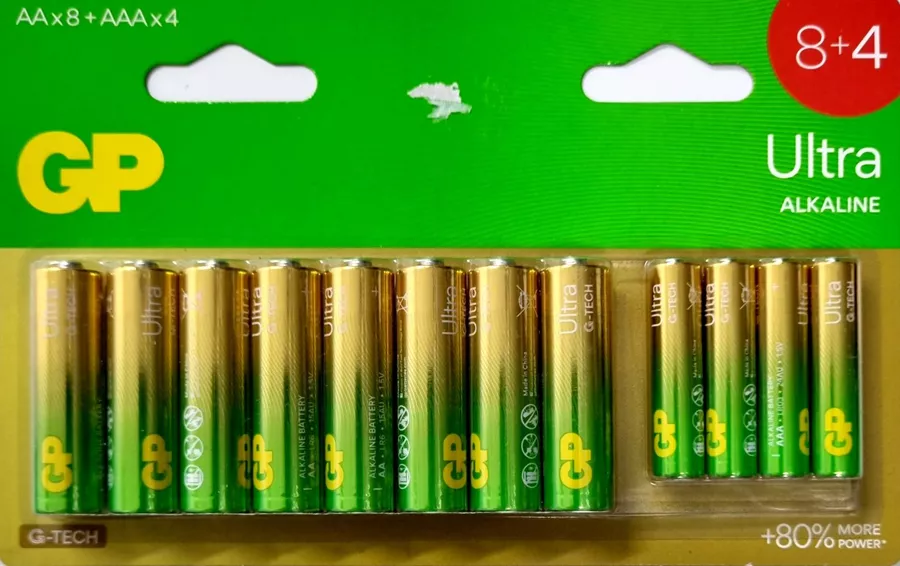 ג'י פי אולטרה סוללות AAx8+AAAx4 יחידות / GP ULTRA