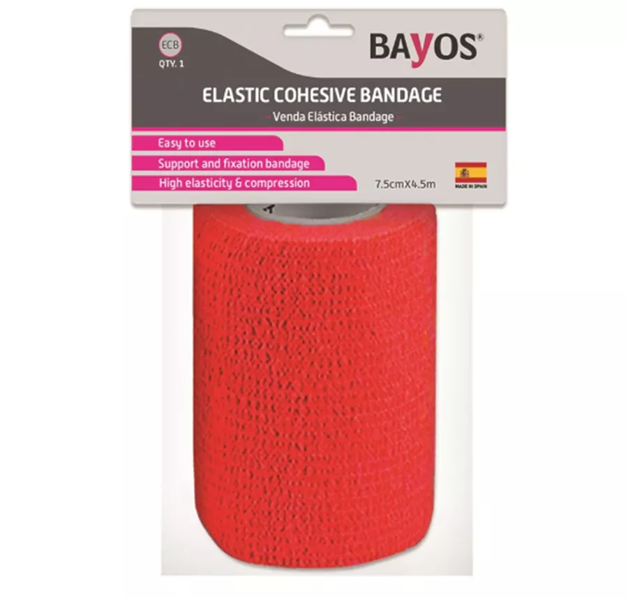 באיוס תחבושת אלסטית נצמדת אדום / BAYOS