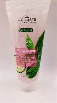 לה סרה פילינג גרגירים לעור עדין מועשר בתמצית תה ירוק ומלפפונים 200 מ"ל La Sera סופר מדיקה