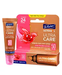 אולטרסול ULTRA CARE שפתון לחות והגנה מהשמש SPF50 דובדבן 10 גרם / ULTRASOL סופר מדיקה