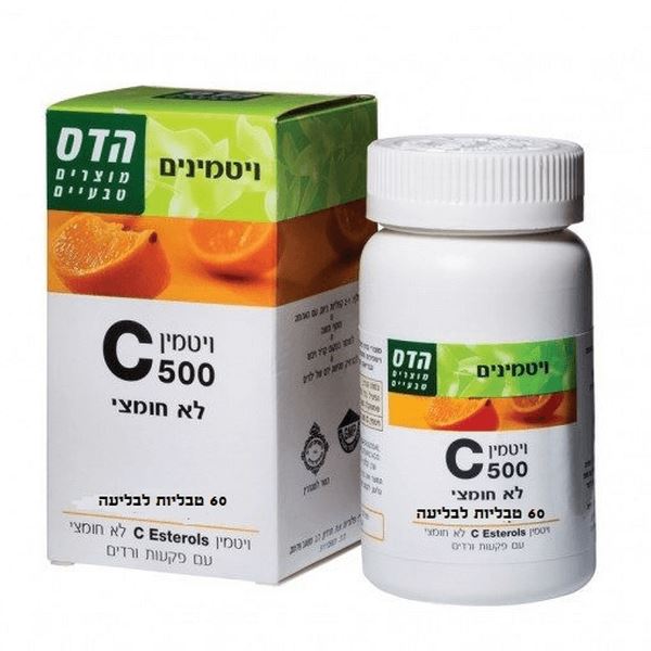 הדס ויטמין C500 לא חומצי 60 טבליות / VITAMIN C 500 HADAS
