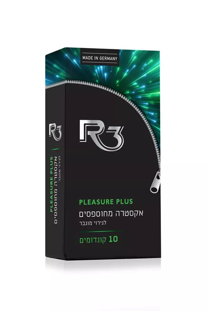 R3 קונדומים אקסטרה מחוספסים לגירוי מוגבר 10 יח.