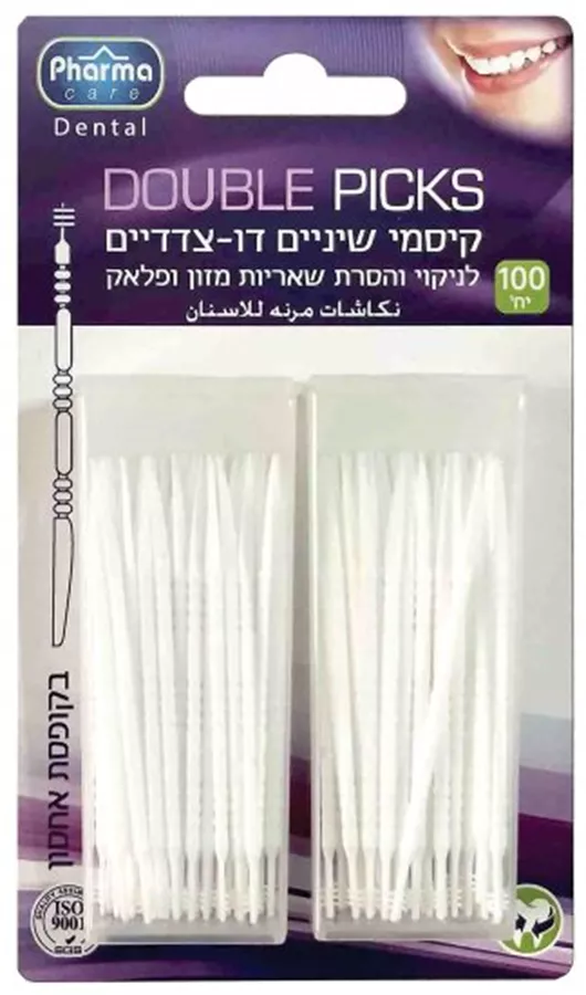 קיסמי שיניים דו צדדיים 100 יחידות במארז