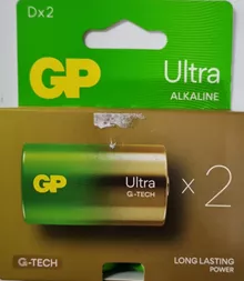 ג'י פי אולטרה סוללות D אלקליין מארז 2 יחידות / GP Ultra סופר מדיקה
