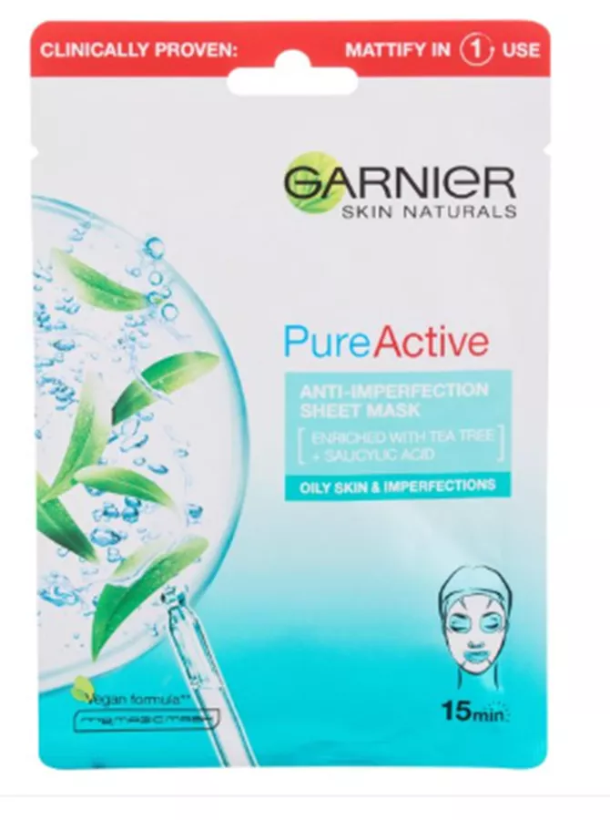 גרנייה מסכת בד נגד מראה פגמי עור Garnier Pure Active Anti-Imperfection 1pc