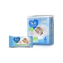 סופטקר רביעיית מגבונים לחים ללא בישום Soft Care סופר מדיקה