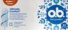 או בה פרו קומפורט טמפונים סופר ללא מוליך 32 יחידות / O.B. סופר מדיקה