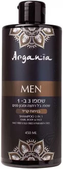 ארגניה מן שמפו 3 ב-1 בניחוח קריד ! 450 מ"ל / ARGANIA סופר מדיקה