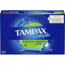 טמפקס קומפק סופר 20 יחידות במארז / TAMPAX סופר מדיקה