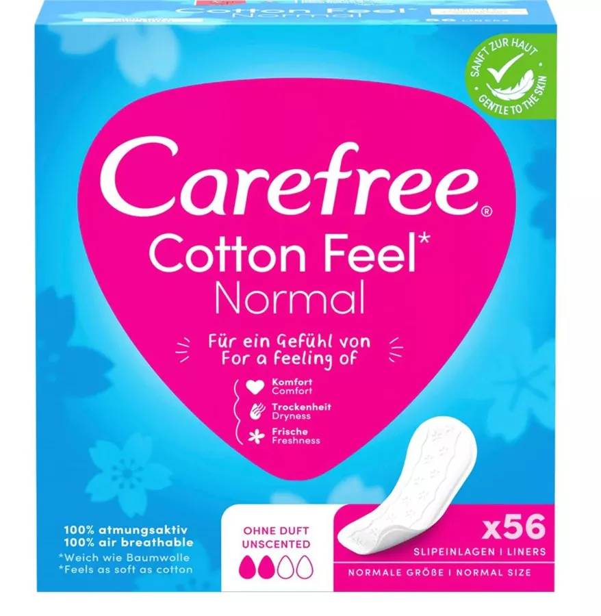 קרפרי כותנה נורמל ללא ריח 56 יחידות / CAREFREE