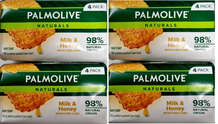 פלמוליב סבון מוצק בניחוח חלב דבש רביעייה PALMOLIVE