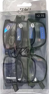 משקפי קריאה חוסמות אור כחול מארז שלישייה (=3 יחידות) / KOST EYEWEAR סופר מדיקה
