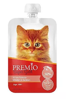 פרמיו מחית בשר עוף וסלמון לחתול בוגר 90 גרם / PREMIO סופר מדיקה