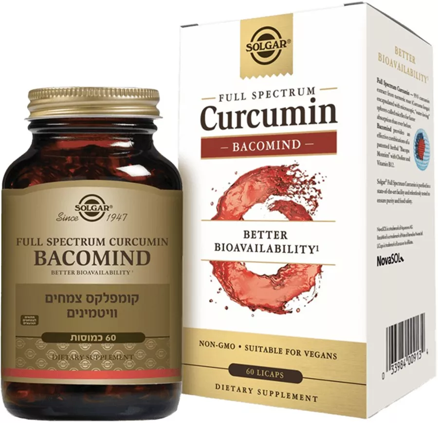 סולגאר כורכומין ספקטרום 60 קפליות BACOMIND