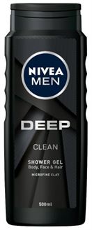 ניוואה מן ג'ל רחצה לגבר DEEP לגוף לפנים ולשיער 500 מ"ל / NIVEA סופר מדיקה