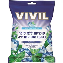 ויויל סוכריות בטעם מנטה חריפה ללא תוספת סוכר 60 גרם / VIVIL סופר מדיקה