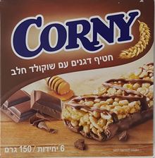קורני חטיף דגנים עם שוקולד חלב 6 יחידות סופר מדיקה