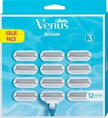 ג'ילט ונוס סמוט 12 סכיני גילוח רב פעמי / GILLETTE VENUS סופר מדיקה