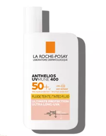 לה רוש פוזה אנתליוס פלואיד עם גוון + La Roche Posay Anthelios Uvmune 400 Tinted Fluid SPF50 סופר מדיקה