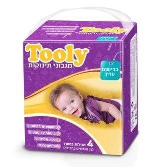מגבונים לחים בבישום עדין תולי 4 חבילות במארז TOOLY