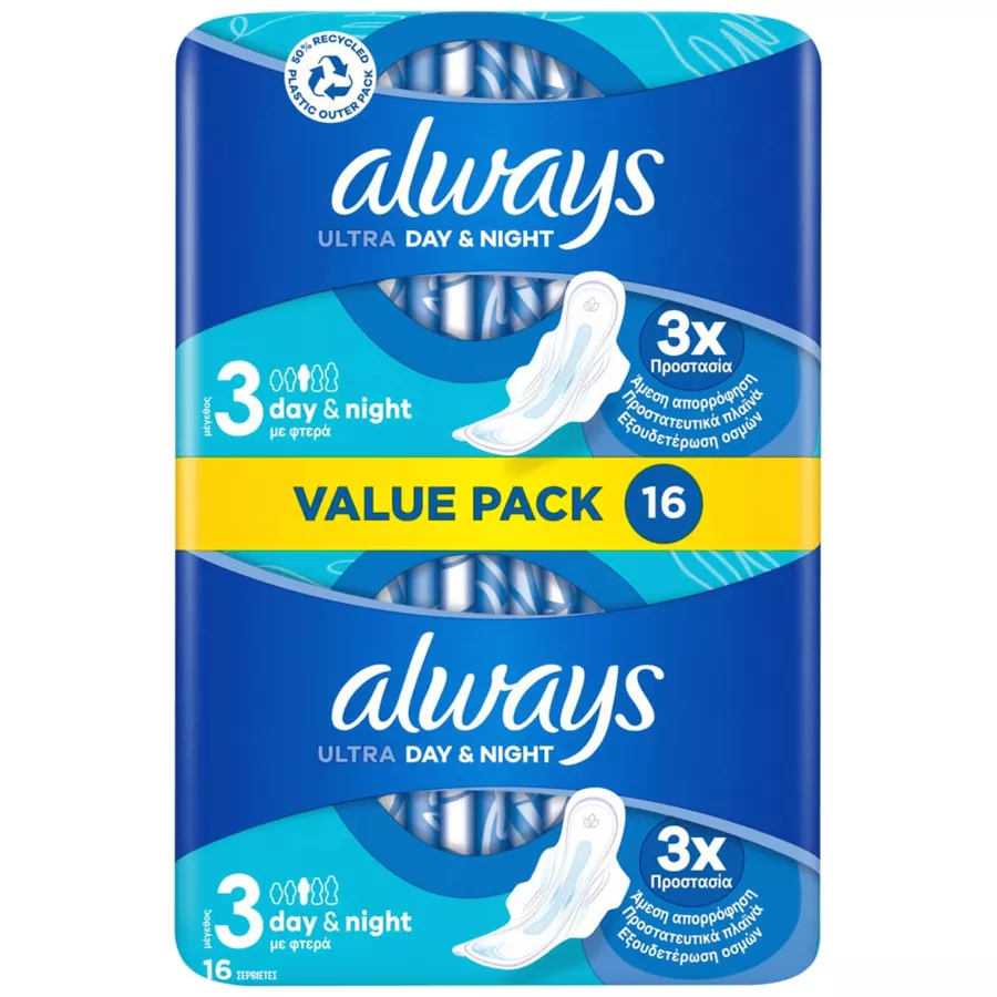 אולוויז דואו אולטרא יום ולילה כחול 16 יחידות / ALWAYS