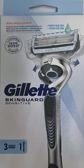 ג'ילט סקינגארד סנסיטיב מכשיר + 3 סכיני גילוח GILLETTE SKINGUARD סופר מדיקה