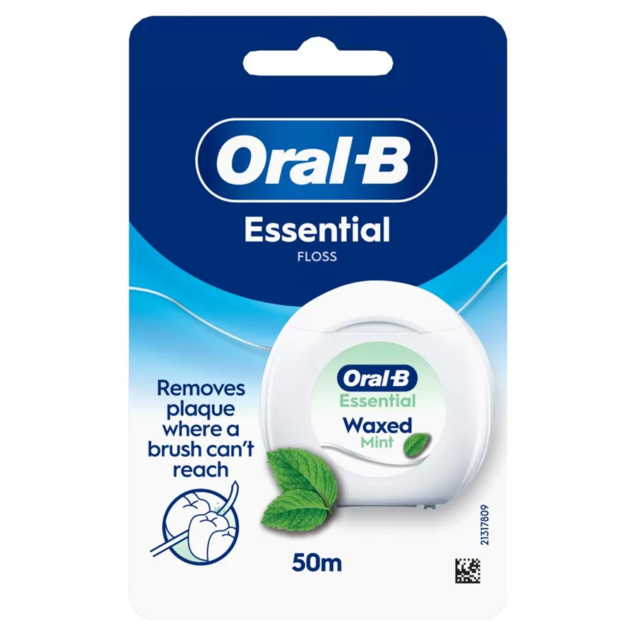 אורל בי חוט דנטלי שעווה מסיר פלאק מנטה 50 מטר / ORAL B